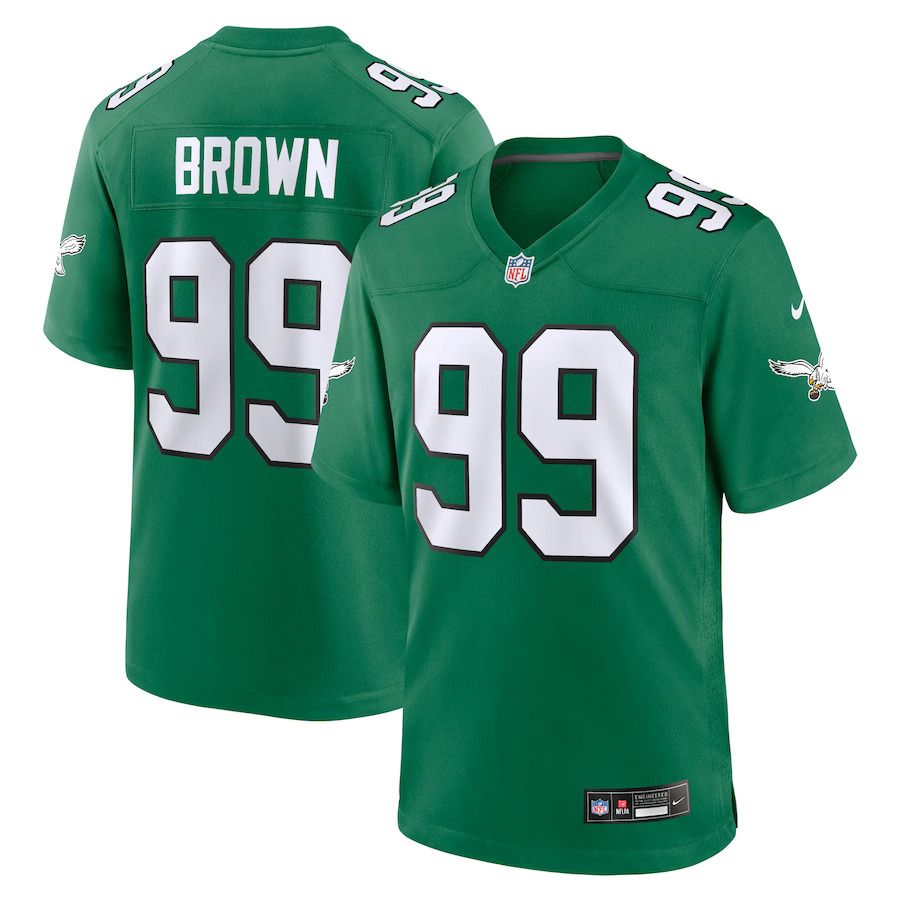 Men Philadelphia Eagles #99 Jerome Brown Nike Kelly Green Alternate Game NFL Jersey->philadelphia eagles->NFL Jersey